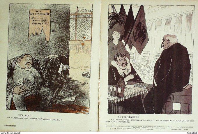 L'Assiette au beurre 1908 # 367 Les gogos ou la rochette surprise Grandjouan