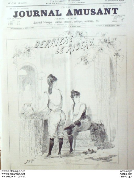 Le Journal Amusant 1890 # 1790 Derriere le rideau par Stop Chasseurs a tir par Crafty Salon-revue 18