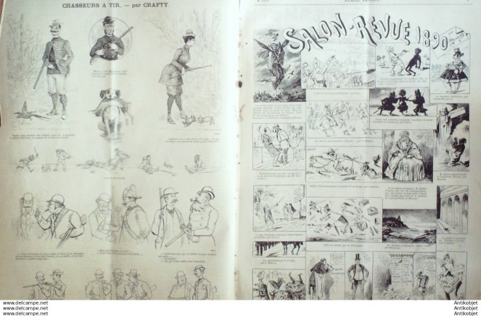 Le Journal Amusant 1890 # 1790 Derriere le rideau par Stop Chasseurs a tir par Crafty Salon-revue 18