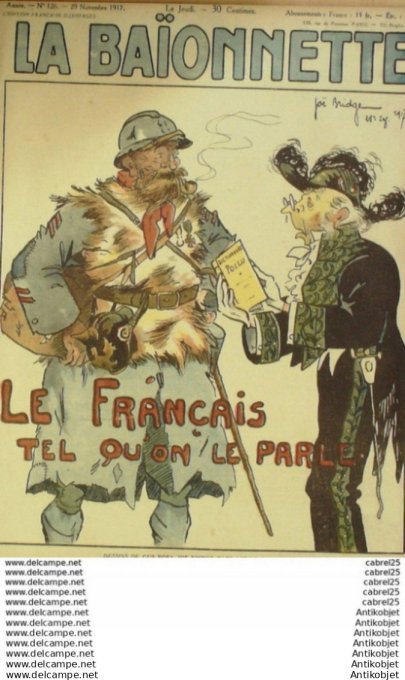 La Baionnette 1917 # 126 (Le Francais Tel Quel) Bridge Bofa Pallier Harley Barbe Giles