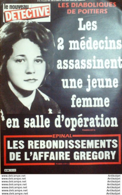 Détective 1984 # 113 Lepanges St-Jean-Cap-Ferrat Poitiers Soissons Lille Carpentras