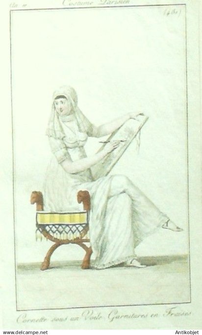 Costume Parisien 1803 an 11 # 481 (eau forte) Cornette sous un voile
