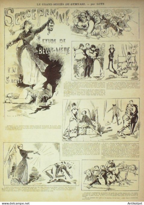 La Caricature 1882 #109 Victimes du pantalon rouge Draner Marchande de poisson Loys