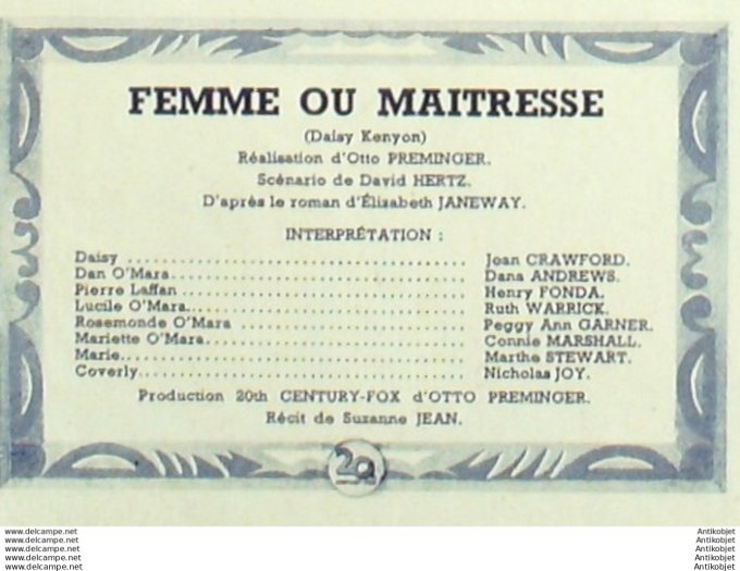 Mon Film 145 49-06- 1 Femme ou maitresse Joan Crawford Henry Fonda
