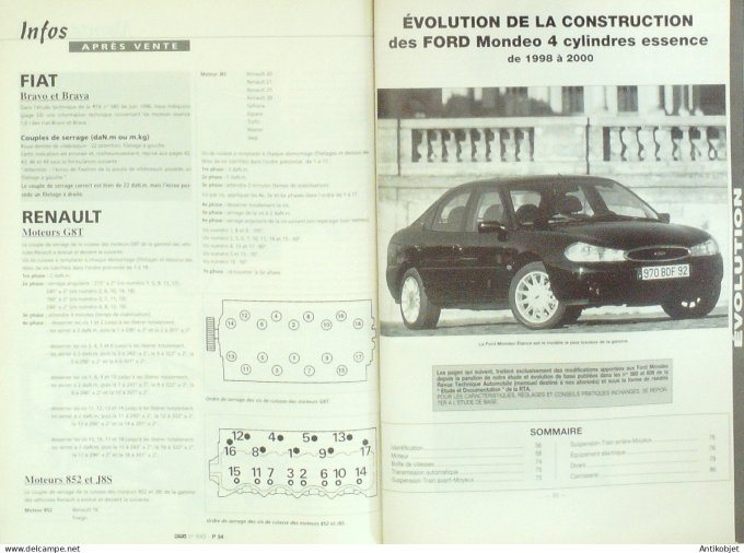 Revue Tech. Automobile 2001 n°643 Peugeot 307 Fiat Doblo