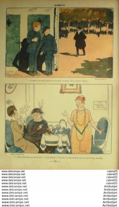 La Baionnette 1917 # 126 (Le Francais Tel Quel) Bridge Bofa Pallier Harley Barbe Giles