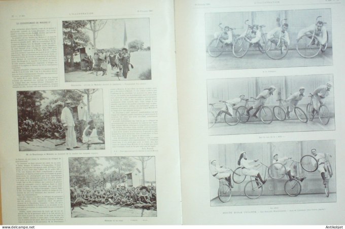 L'illustration 1900 n°2972 Cameroun Pahouins Congo Mokoto II couronnement école cycliste