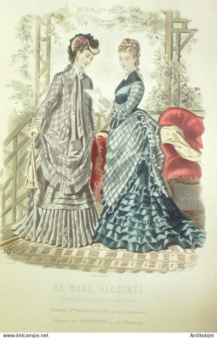 Gravure Mode illustree 1875 # 24 (Old Fashion plate)