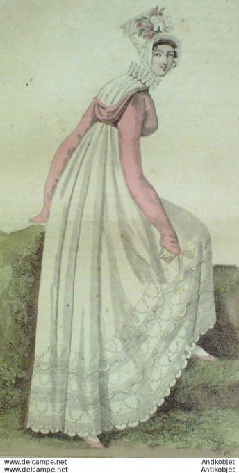 Gravure de mode Costume Parisien 1811 n°1187 Spencer à Capuchon