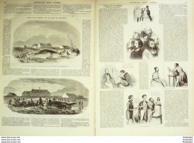 L'Illustration 1850 n°383 Allemagne BADEN Russie TARTARE KALMOUKE Morbihan BALEINE Angleterre LONDRE