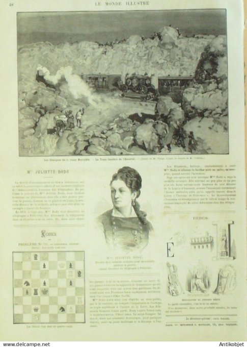 Le Monde illustré 1878 n°1112 Pithiviers (45) Juliette Dodu Chypre île Larnaka fête de Vénus Suisse 