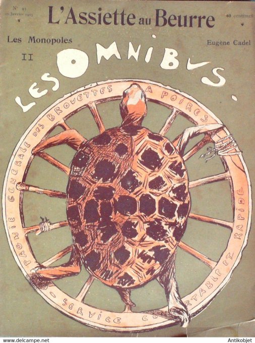 L'Assiette au beurre 1902 n° 93 Monopoles II Les Omnibus Cadel Eugène