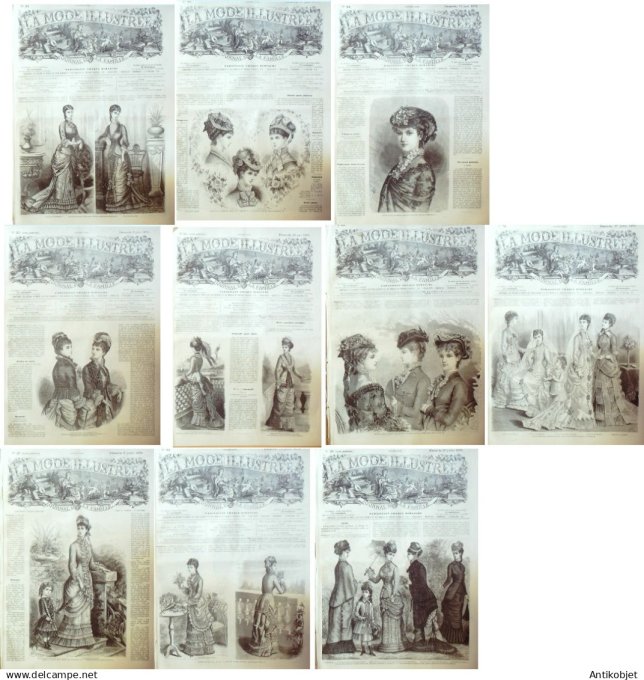 Mode illustree  1879 Lot de 10 journaux