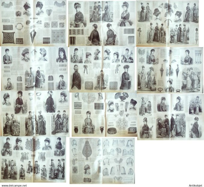 Mode illustree  1879 Lot de 10 journaux