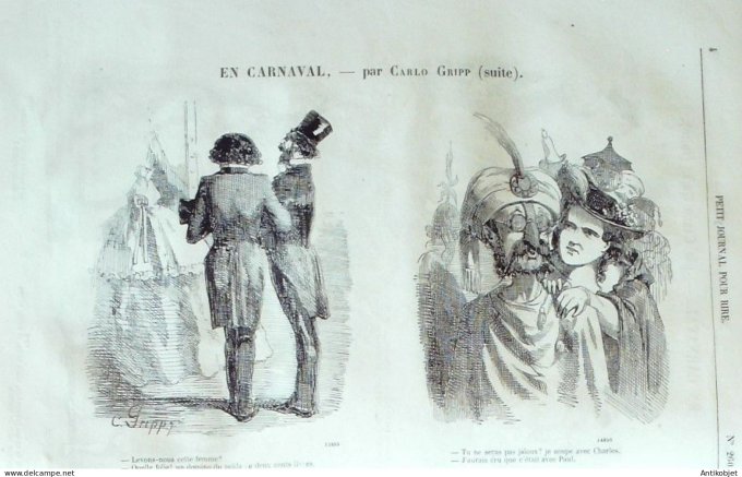 Petit journal pour Rire 1860 # 260 Le Mardi Gras Grevin