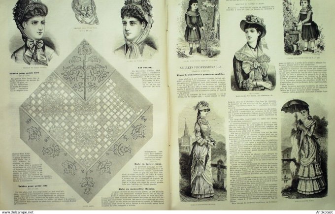 La Mode illustrée journal + gravure associée 1880 #  31