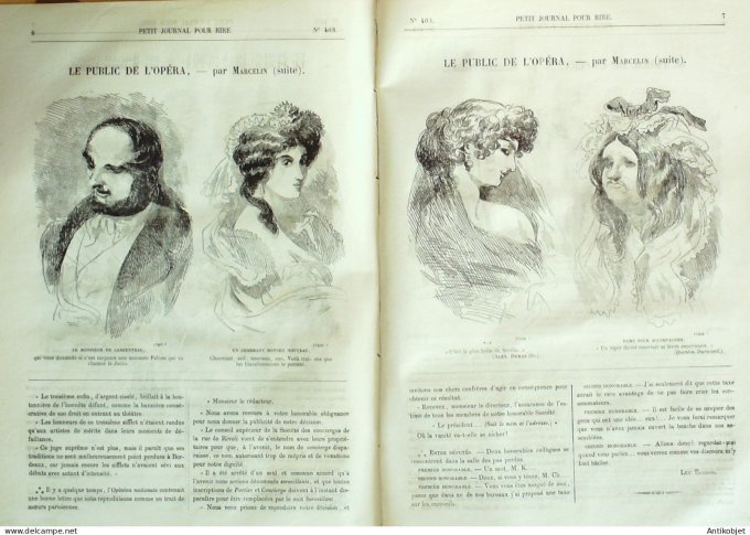 Petit journal pour Rire 1862 # 403 Le Public de l'Opera Marcelin