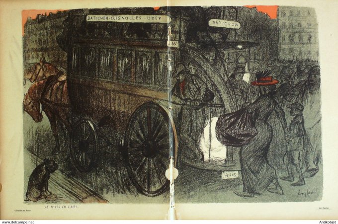 L'Assiette au beurre 1902 n° 93 Monopoles II Les Omnibus Cadel Eugène