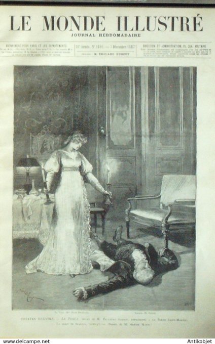 Le Monde illustré 1887 n°1601 Congo Bou-Banguis cirque d'hiver Sorbonne La Tosca