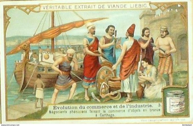 Chromo Liebig Sang  993 Evolution du Commerce et Industrie II (1910)