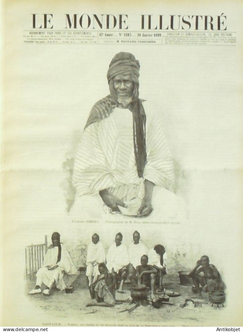 Le Monde illustré 1899 n°2183 Sénégal Samory St-Louis ras Mangascha Terre-Neuve St-Pierre