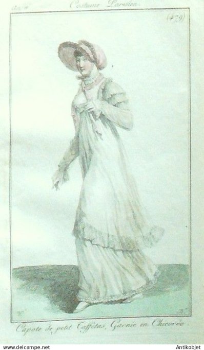 Costume Parisien 1803 an 11 # 479 (eau forte) Capote taffetas & Chicorée