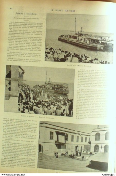 Le Monde illustré 1899 n°2183 Sénégal Samory St-Louis ras Mangascha Terre-Neuve St-Pierre