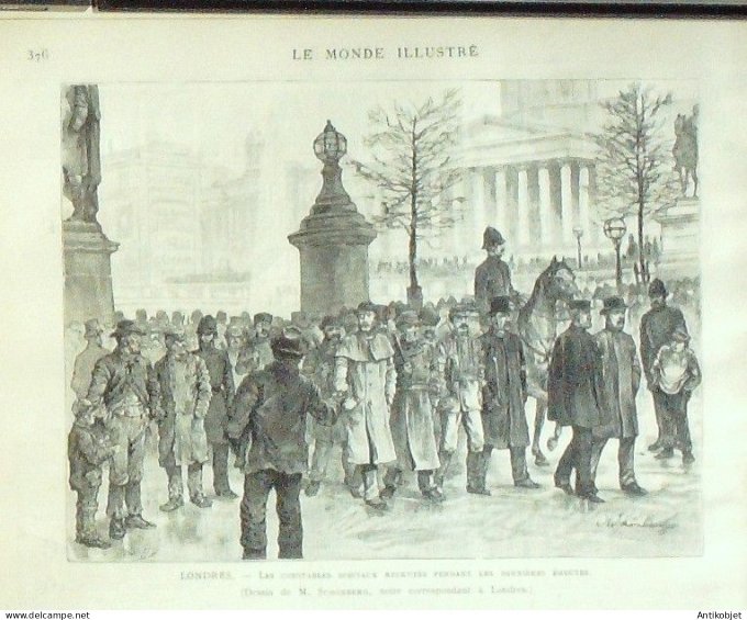 Le Monde illustré 1887 n°1601 Congo Bou-Banguis cirque d'hiver Sorbonne La Tosca