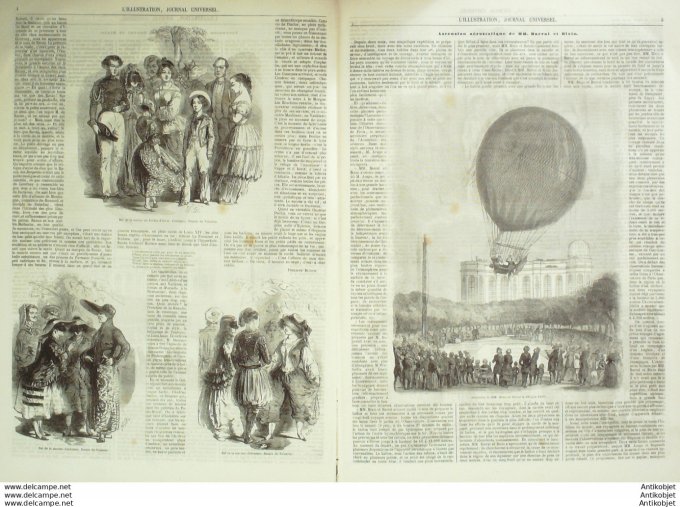 L'Illustration 1850 n°384 TOULON (83) Robert PEEL Lord PALMERSTON Aéronaute Barrai et Bixi