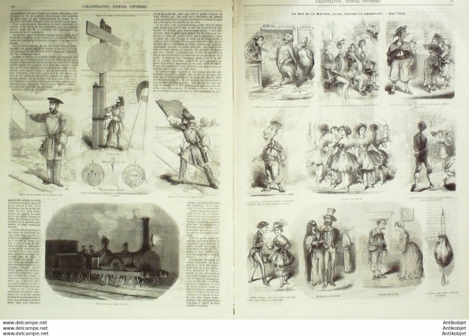 L'Illustration 1850 n°384 TOULON (83) Robert PEEL Lord PALMERSTON Aéronaute Barrai et Bixi