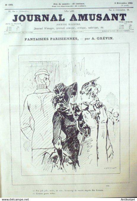 Le Journal Amusant 1880 # 1262 Visite a l'exposition des Champs-Elysees par Randon