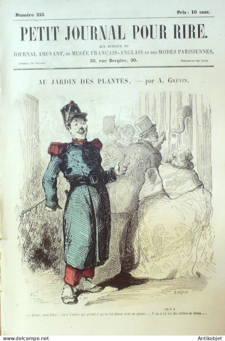 Petit journal pour Rire 1859 # 223 Au jardin des plantes grevin