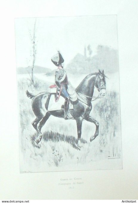 Garde du corps campagne de Gand en 1815 signé Louis Vallet