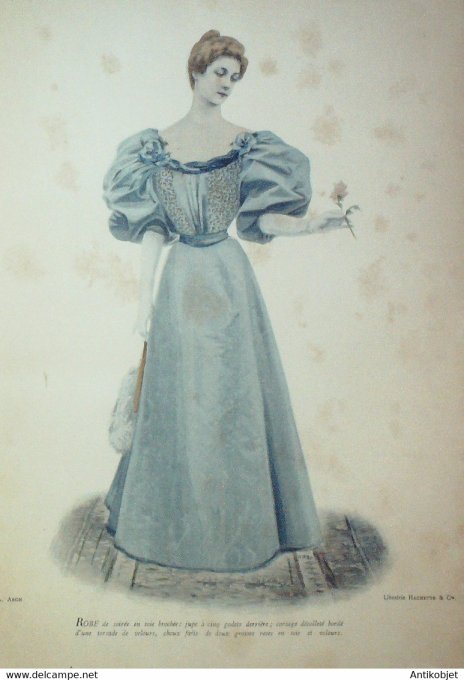 La Mode pratique 1896 # 02 Robe en soie brochée