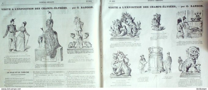 Le Journal Amusant 1880 # 1262 Visite a l'exposition des Champs-Elysees par Randon