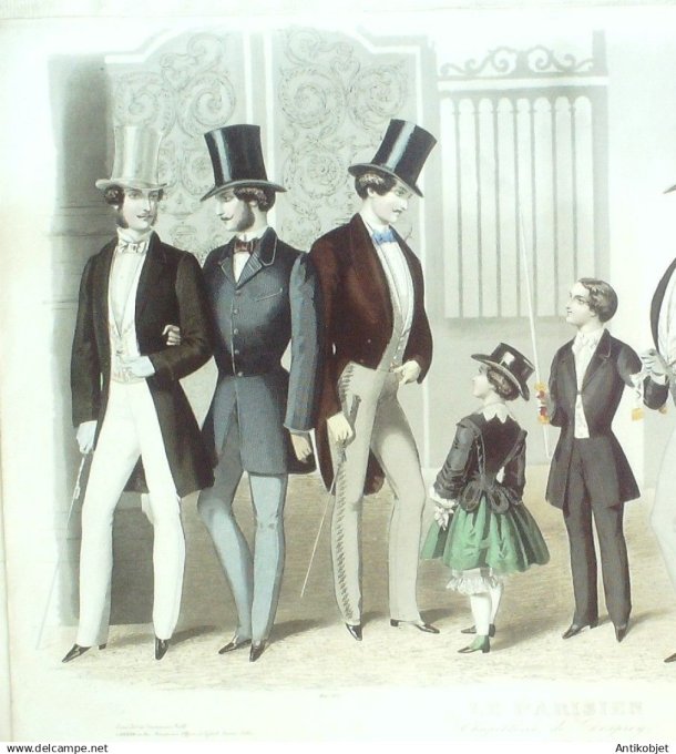 Gravure de Mode originale Le Progres 1855 # 65 (Maison Desprey)