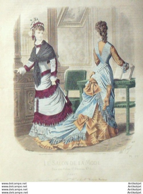 Gravure Mode Salon 1877 #  247 (Old Fashion plate)