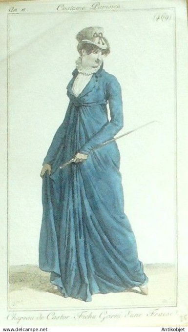 Costume Parisien 1803 an 11 # 469 (eau forte) Fichu garni d'une fraise