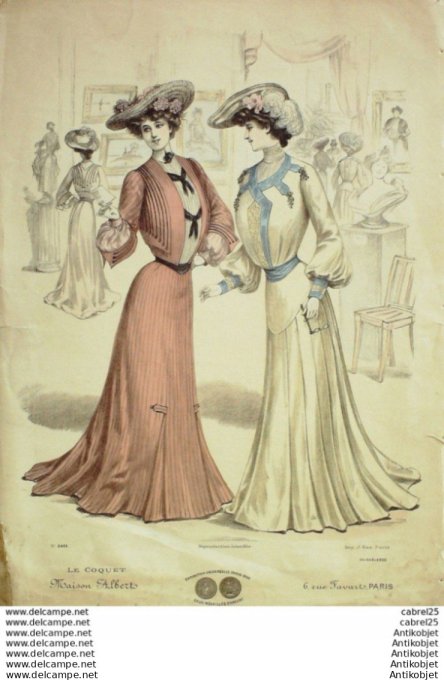 Gravure Mode Le Coquet 1903 # 11 (Old Fashion plate)