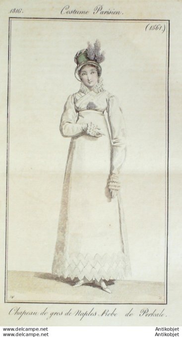 Costume Parisien 1816 # 1561 Robe perkale