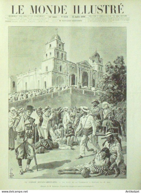 Le Monde illustré 1898 n°2156 Chateaubriand (44) Cuba Santiago Baiquiri Bayeux (14)