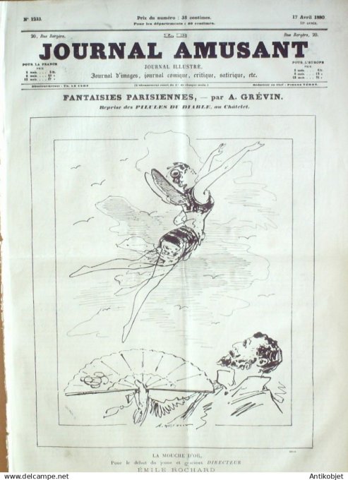 Le Journal Amusant 1880 # 1233 Theatre Robert Macaire par Stop