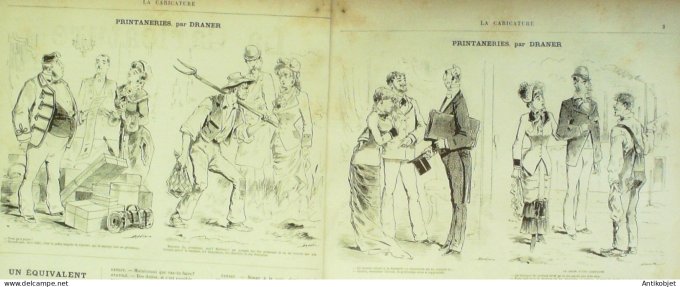 La Caricature 1880 #  15 Héroines de roman Draner Robida Trick