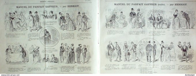 Le Journal Amusant 1889 # 1679 La Saint-Hubert au chateau par Mars