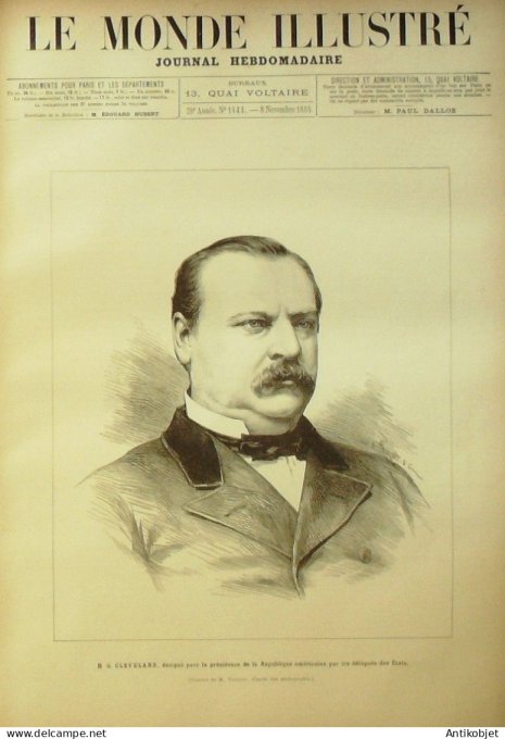 Le Monde illustré 1884 n°1441 Chine Tonkin Lituanie Yport (76) Pays-Bas Guillaume II