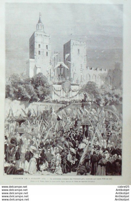 Le Monde illustré 1876 n°1006 Avignon (84) Dieppe (76) St Palais (64) Serbie Belgrade Topchidere Con