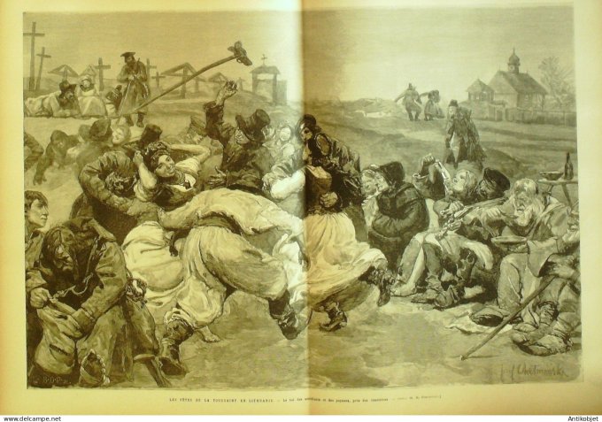 Le Monde illustré 1884 n°1441 Chine Tonkin Lituanie Yport (76) Pays-Bas Guillaume II