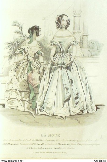 Gravure La mode 1841 # 18 (aquarelle old Fashion plate)