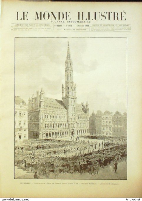 Le Monde illustré 1900 n°2272 Bruxelles Prince Albert tribune royale Carnac St-Cornély (56)