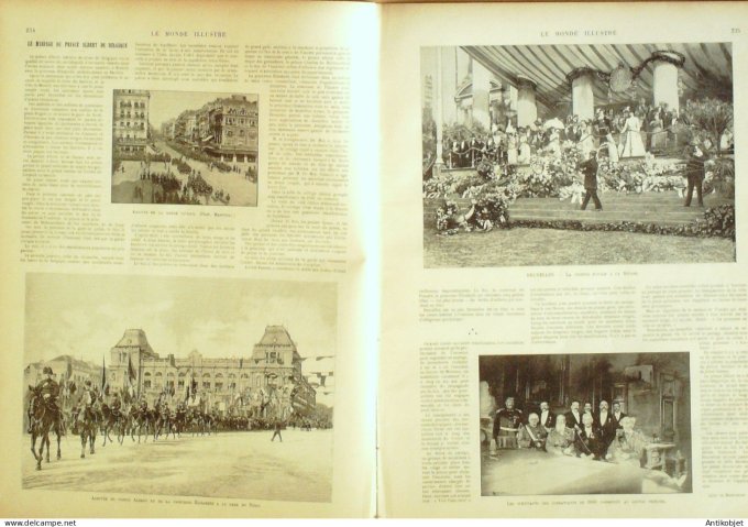 Le Monde illustré 1900 n°2272 Bruxelles Prince Albert tribune royale Carnac St-Cornély (56)